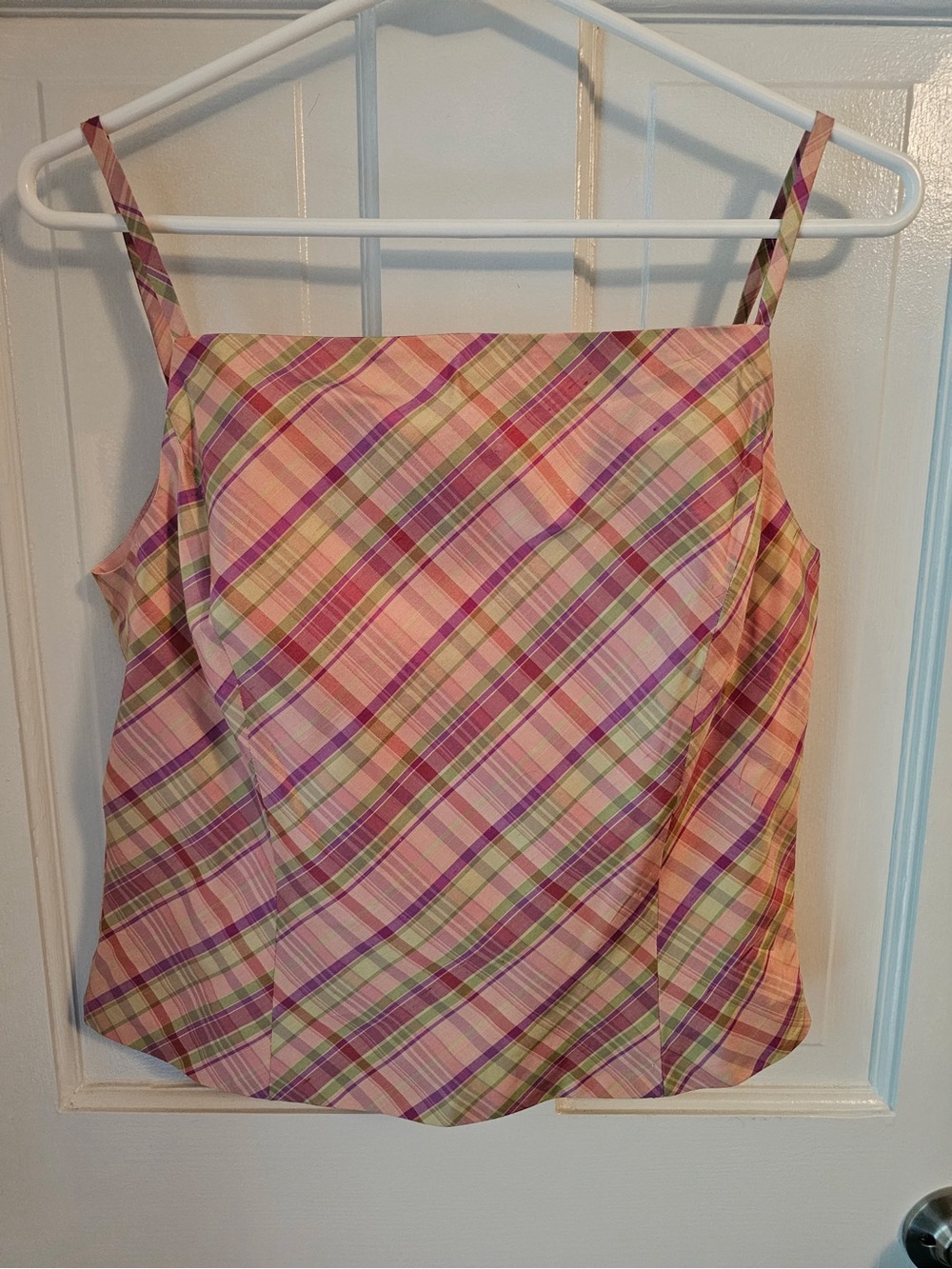 Ann Taylor Pink Plaid Spaghetti Strap Camisole